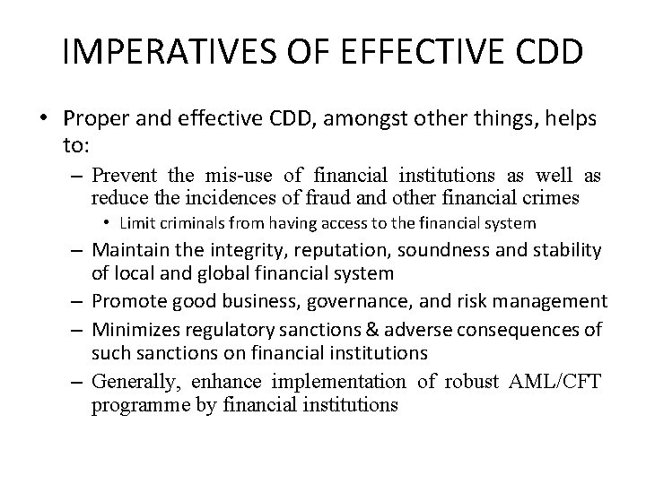 THE CHALLENGES OF CUSTOMER DUE DILIGENCE IN AFRICA THE CHALLENGES OF CUSTOMER DUE DILIGENCE IN AFRICA