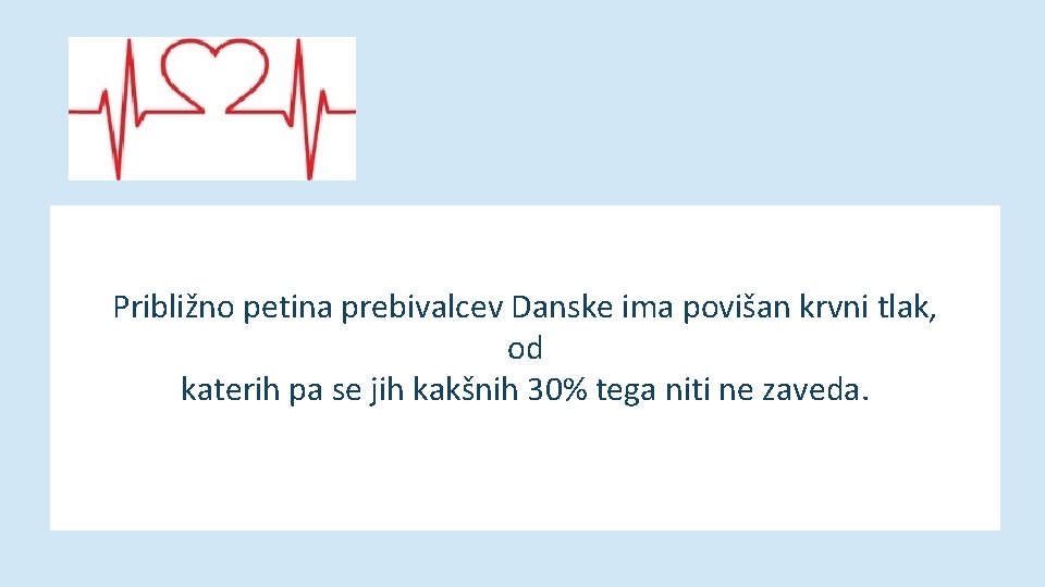 Približno petina prebivalcev Danske ima povišan krvni tlak, od katerih pa se jih kakšnih