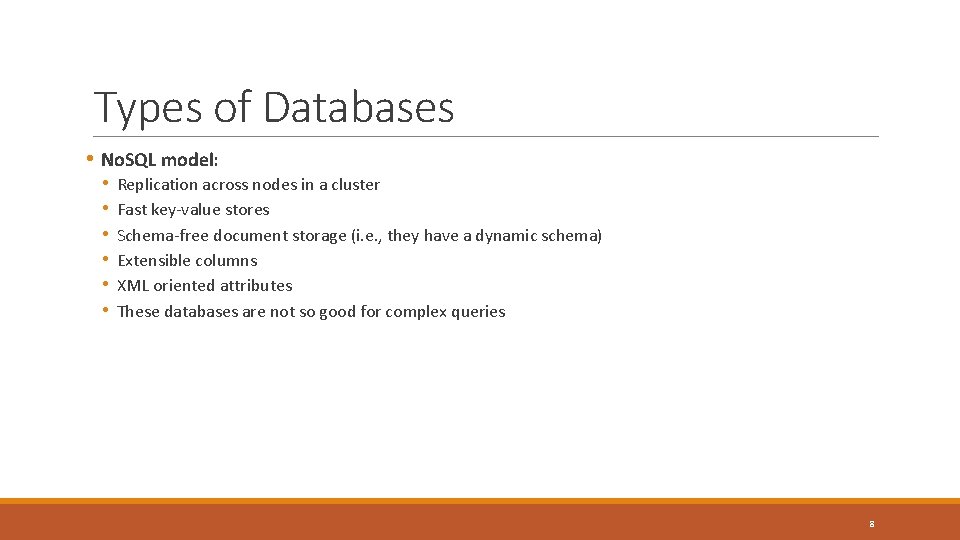 Types of Databases • No. SQL model: • • • Replication across nodes in Types of Databases • No. SQL model: • • • Replication across nodes in