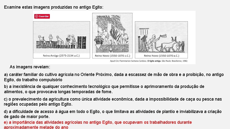 Examine estas imagens produzidas no antigo Egito: As imagens revelam: a) caráter familiar do