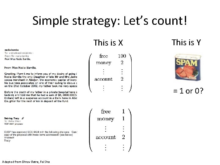 Simple strategy: Let’s count! This is X This is Y = 1 оr 0?