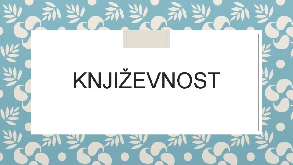 KNJIŽEVNOST 