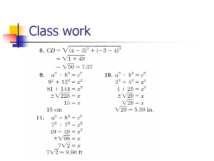 Class work 