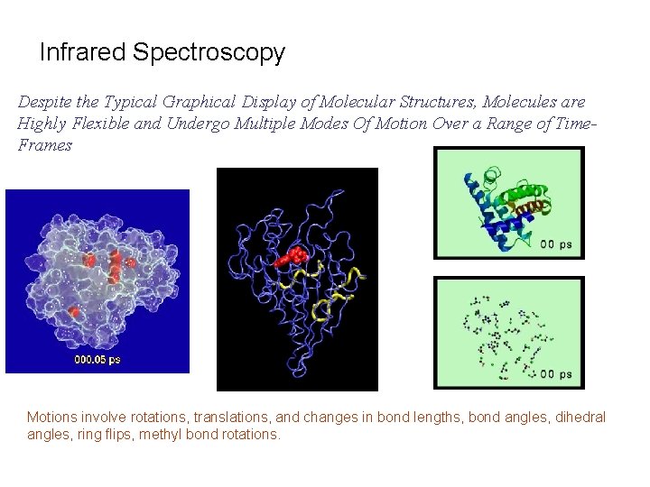 Infrared Spectroscopy Despite the Typical Graphical Display of Molecular Structures, Molecules are Highly Flexible
