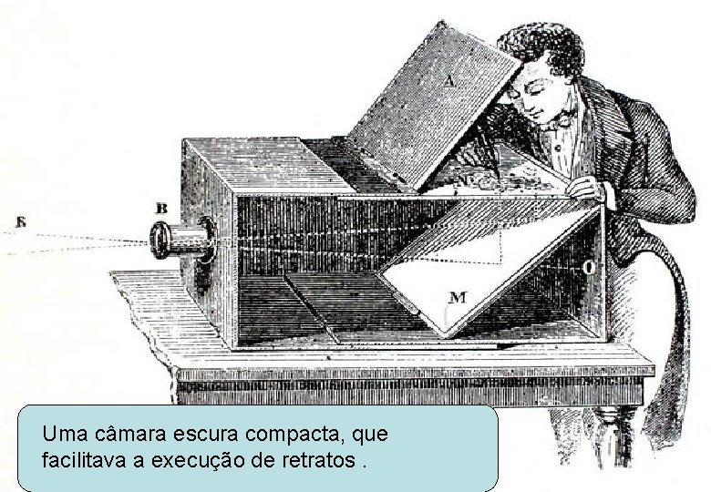 Uma câmara escura compacta, que facilitava a execução de retratos. 