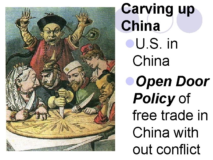 Carving up China l. U. S. in China l. Open Door Policy of free