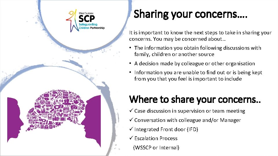 Sharing your concerns…. It is important to know the next steps to take in