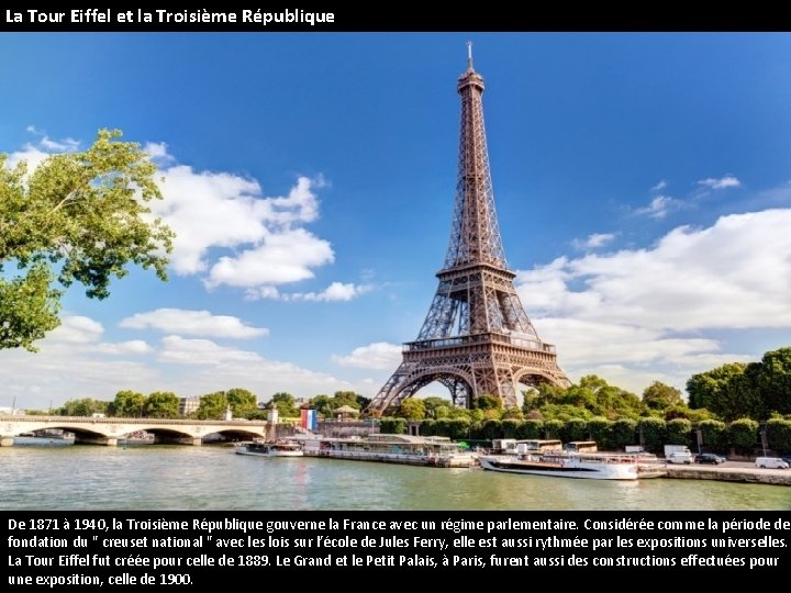 La Tour Eiffel et la Troisième République De 1871 à 1940, la Troisième République