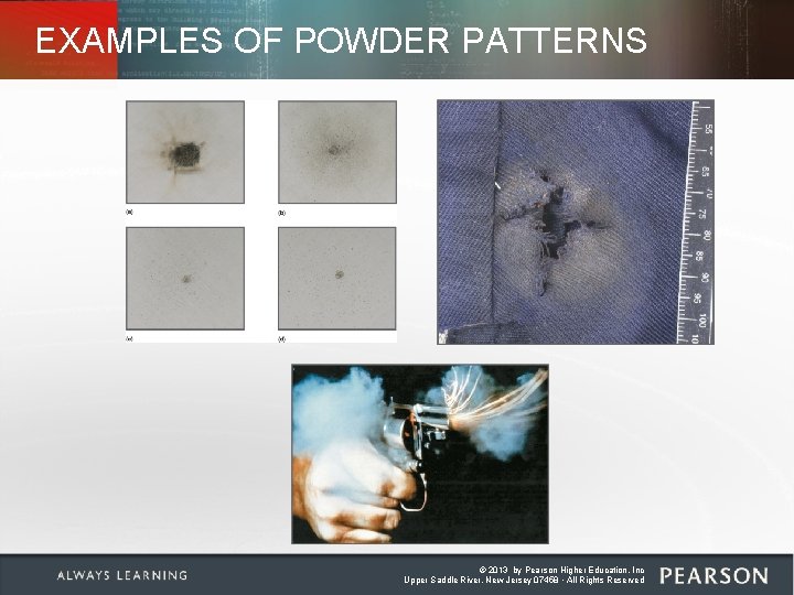 EXAMPLES OF POWDER PATTERNS © 2013 by Pearson Higher Education, Inc Upper Saddle River,