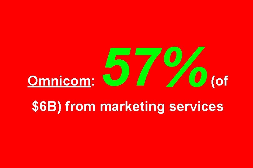 Omnicom: 57% (of $6 B) from marketing services 