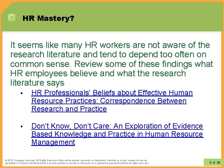 HR Mastery? It seems like many HR workers are not aware of the research