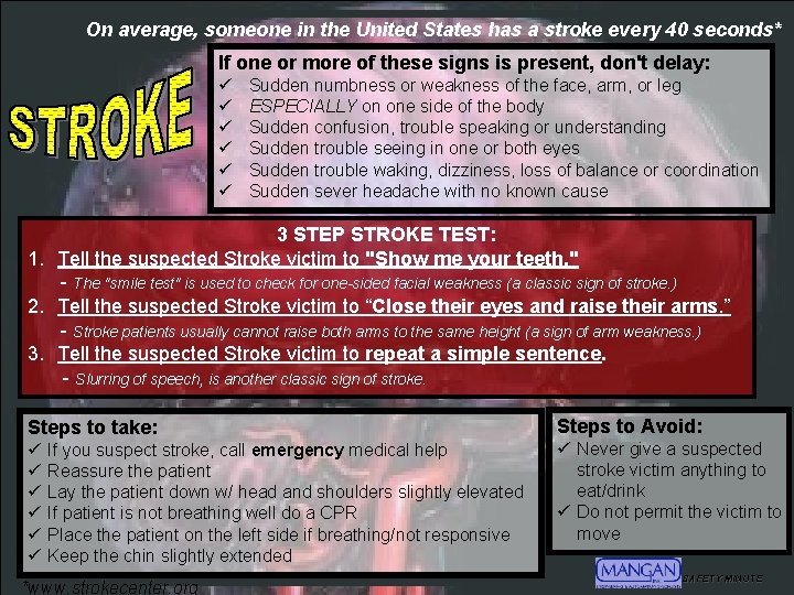 On average, someone in the United States has a stroke every 40 seconds* If