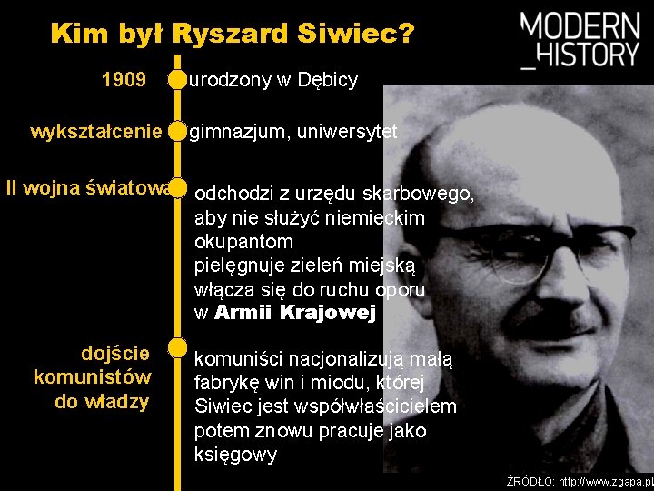 Kim był Ryszard Siwiec? 1909 wykształcenie II wojna światowa dojście komunistów do władzy urodzony