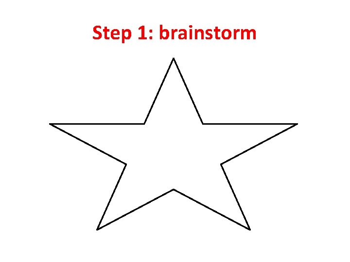 Step 1: brainstorm 