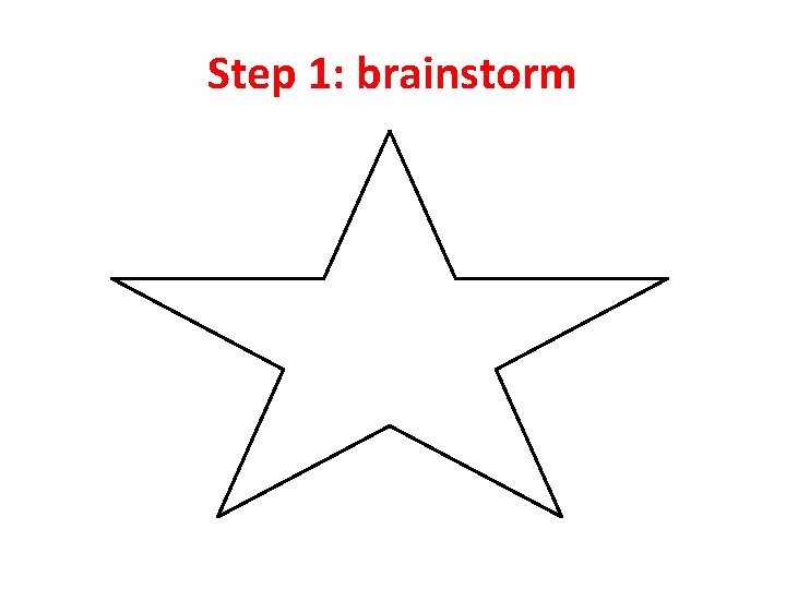 Step 1: brainstorm Step 1: brainstorm