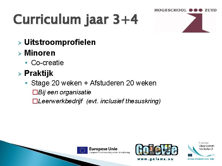 Curriculum jaar 3+4 Uitstroomprofielen Ø Minoren Ø • Co-creatie Ø Praktijk • Stage 20