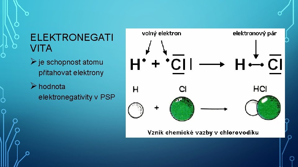 ELEKTRONEGATI VITA Ø je schopnost atomu přitahovat elektrony Ø hodnota elektronegativity v PSP 