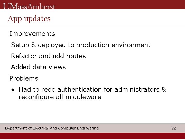 App updates Improvements Setup & deployed to production environment Refactor and add routes Added