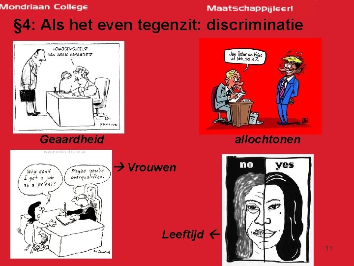 § 4: Als het even tegenzit: discriminatie Geaardheid allochtonen Vrouwen Leeftijd 11 