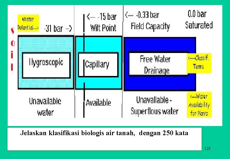 Jelaskan klasifikasi biologis air tanah, dengan 250 kata 128 