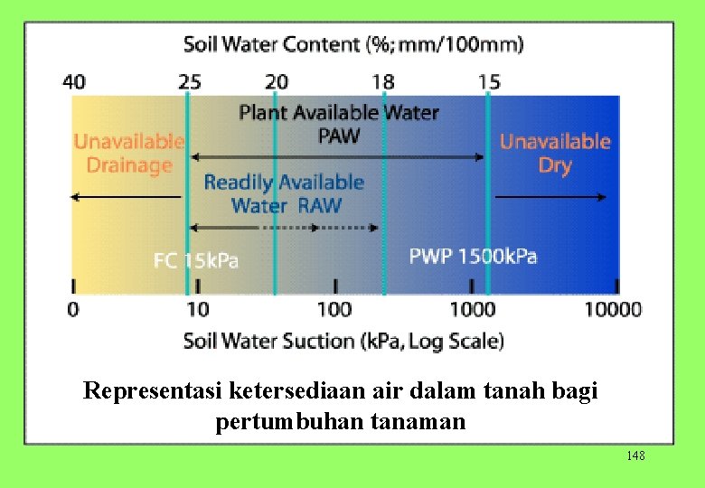 Representasi ketersediaan air dalam tanah bagi pertumbuhan tanaman 148 