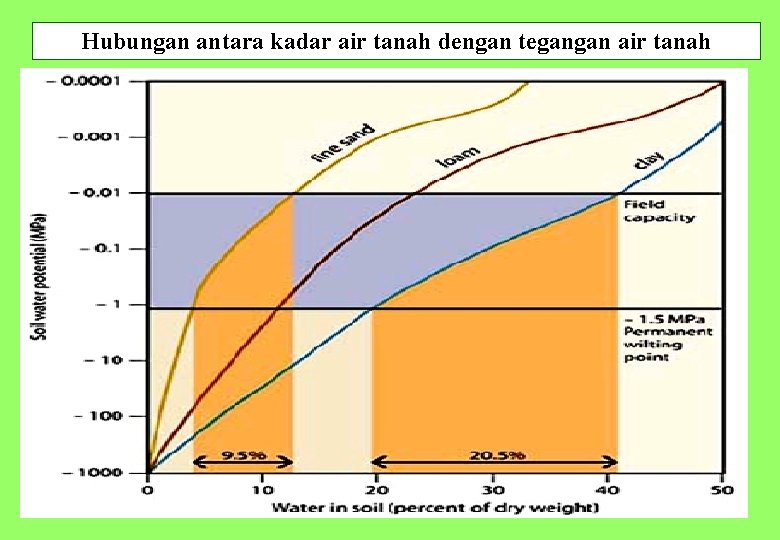Hubungan antara kadar air tanah dengan tegangan air tanah 37 