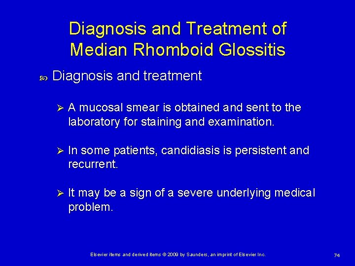 Diagnosis and Treatment of Median Rhomboid Glossitis Diagnosis and treatment Ø A mucosal smear