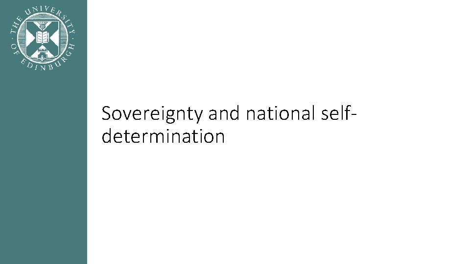 Sovereignty and national selfdetermination 
