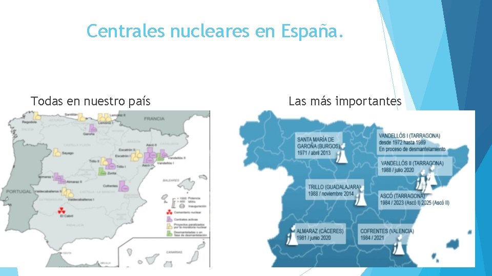 Centrales nucleares en España. Todas en nuestro país Las más importantes 