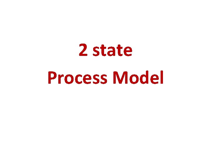 2 state Process Model 