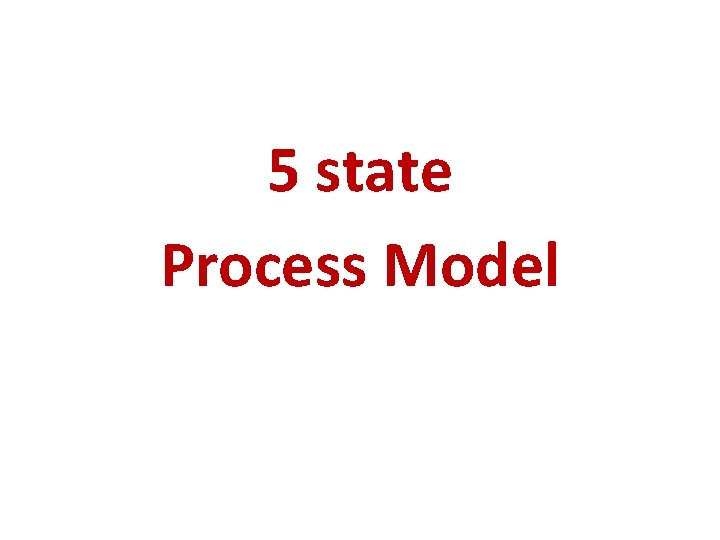 5 state Process Model 