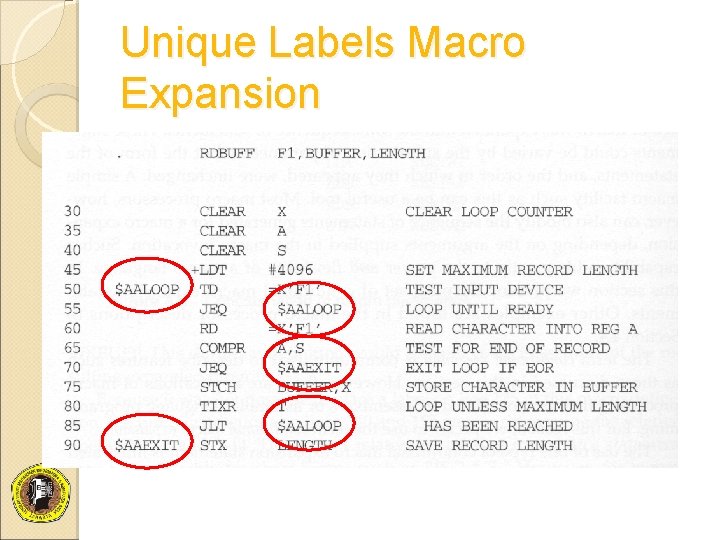 Unique Labels Macro Expansion 