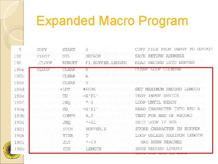 Expanded Macro Program 