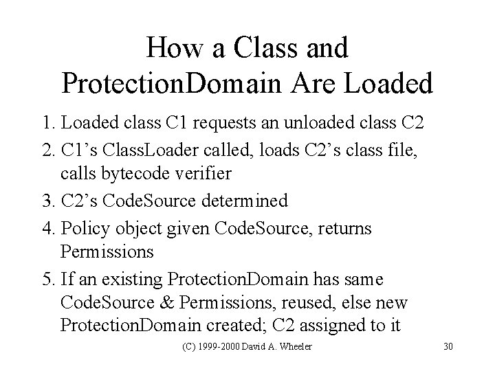 How a Class and Protection. Domain Are Loaded 1. Loaded class C 1 requests How a Class and Protection. Domain Are Loaded 1. Loaded class C 1 requests