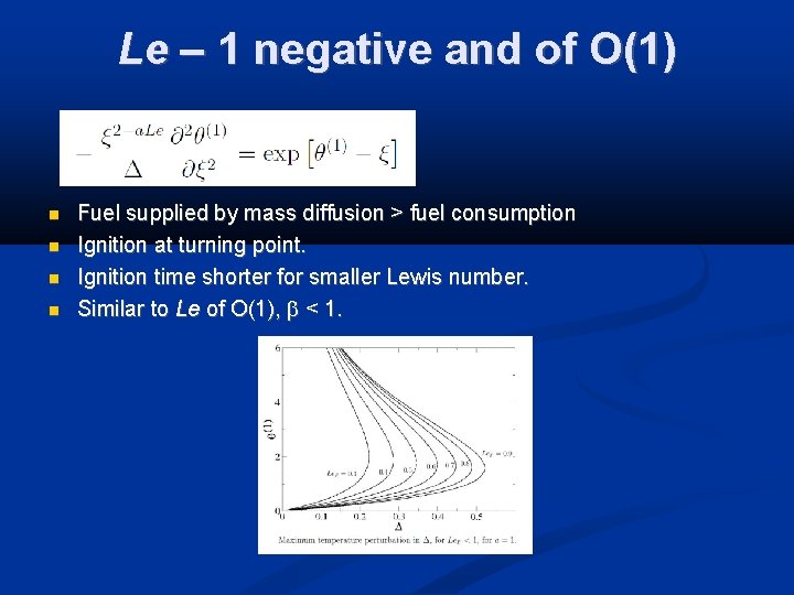 Le – 1 negative and of O(1) Fuel supplied by mass diffusion > fuel