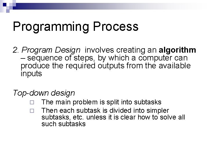 Introduction to Computer Programming Concepts Computer Programming n