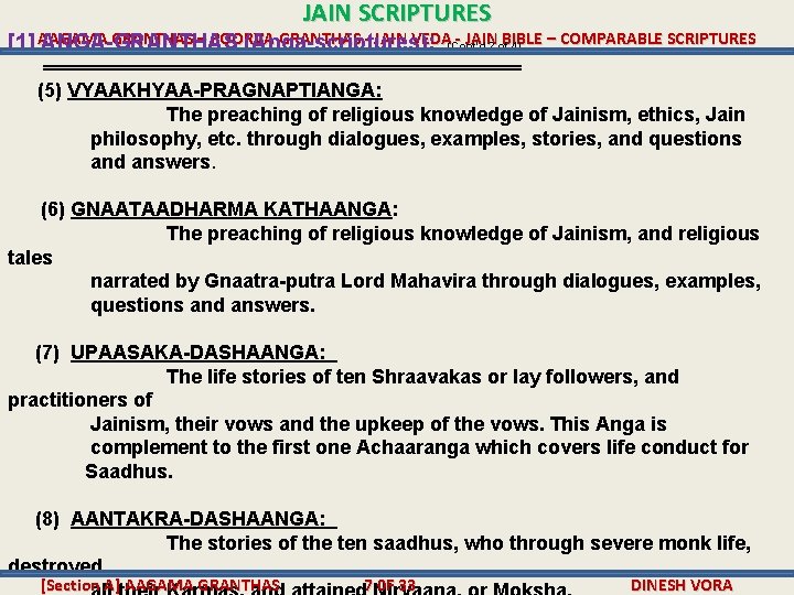 JAIN SCRIPTURES GRANTHAS – POORVA GRANTHAS - JAIN VEDA(Cont'd - JAIN BIBLE – COMPARABLE
