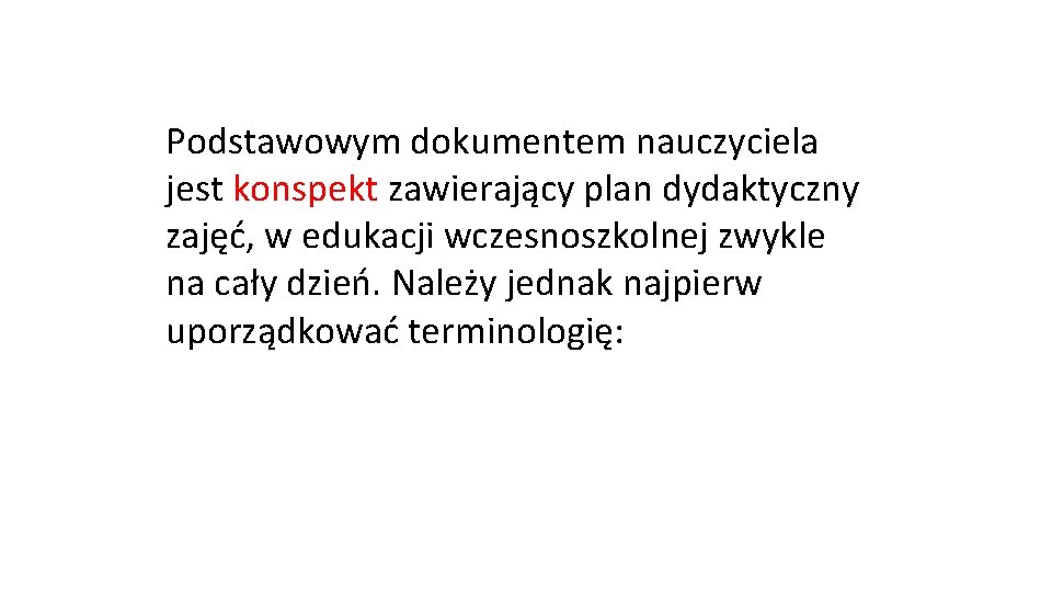 Plan metodyczny konspekt scenariusz struktura lekcji Dokumenty nauczyciela