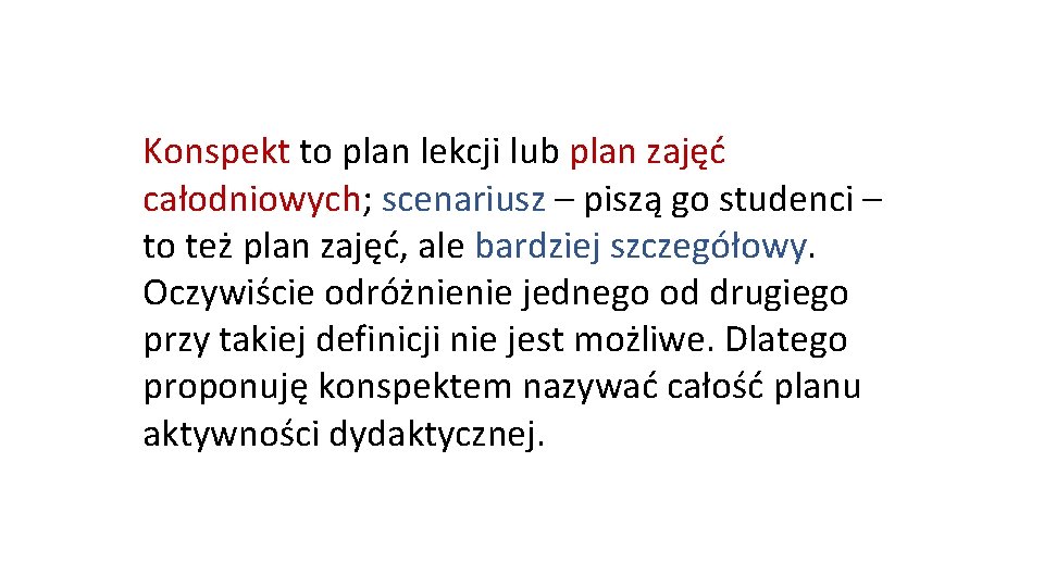 Plan metodyczny konspekt scenariusz struktura lekcji Dokumenty nauczyciela