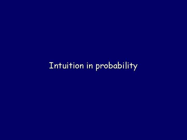 Intuition in probability 