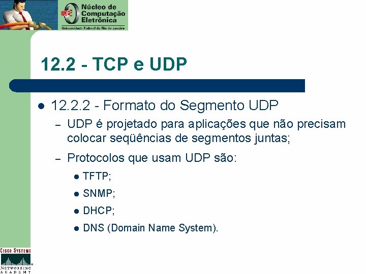 12. 2 - TCP e UDP l 12. 2. 2 - Formato do Segmento