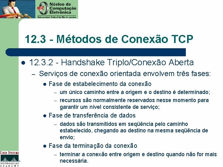 12. 3 - Métodos de Conexão TCP l 12. 3. 2 - Handshake Triplo/Conexão