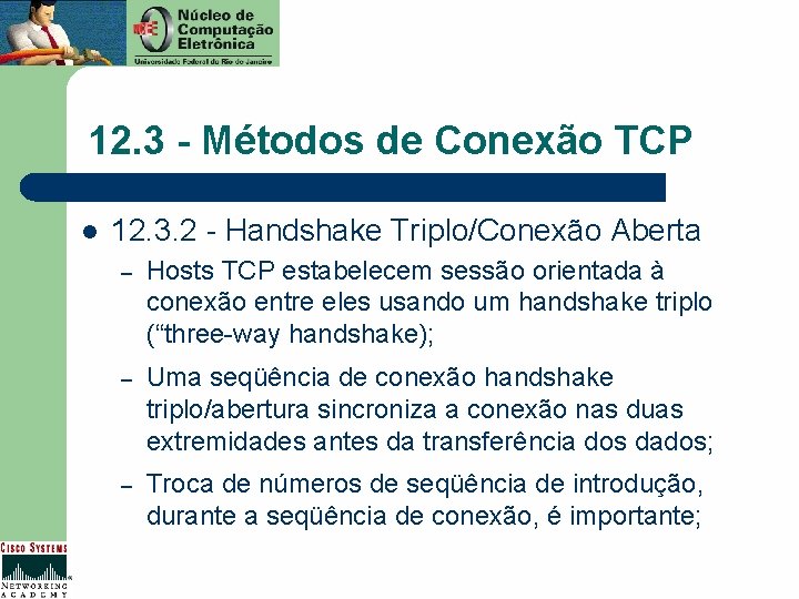 12. 3 - Métodos de Conexão TCP l 12. 3. 2 - Handshake Triplo/Conexão