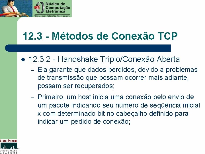 12. 3 - Métodos de Conexão TCP l 12. 3. 2 - Handshake Triplo/Conexão