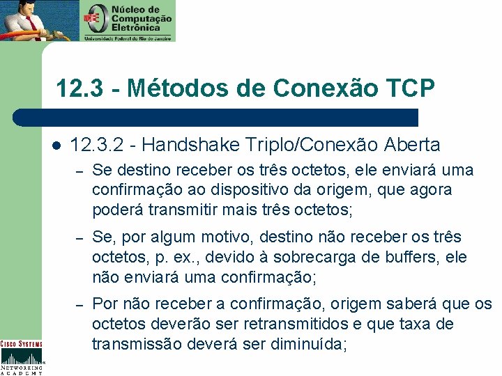 12. 3 - Métodos de Conexão TCP l 12. 3. 2 - Handshake Triplo/Conexão