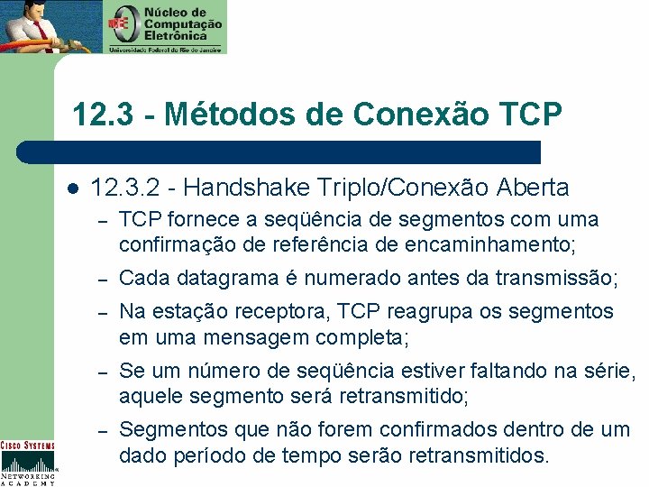 12. 3 - Métodos de Conexão TCP l 12. 3. 2 - Handshake Triplo/Conexão
