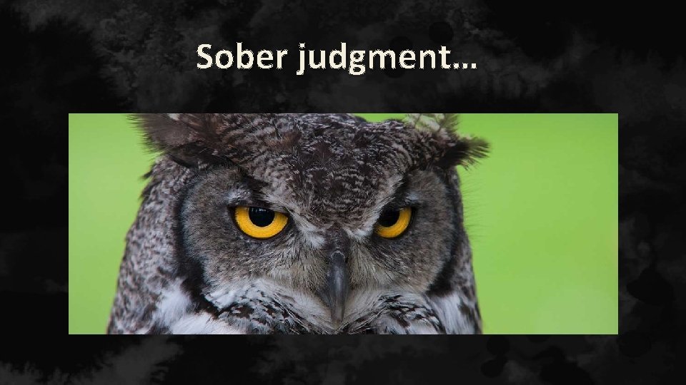 Sober judgment… 