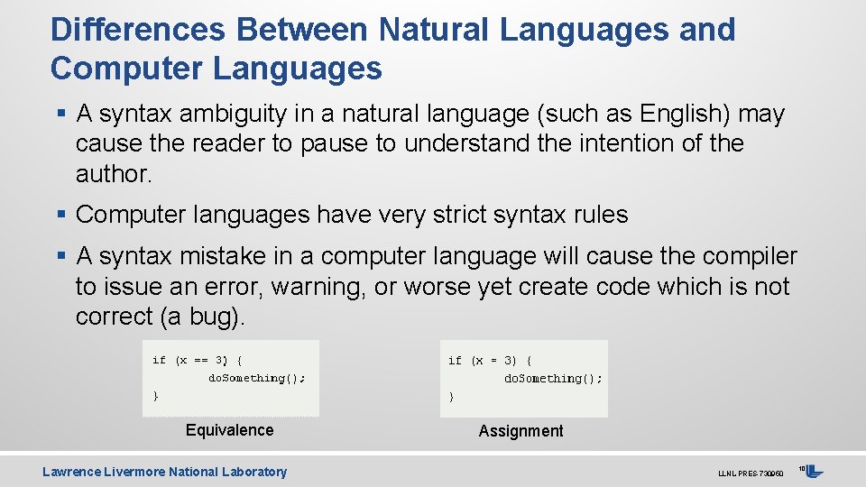 Differences Between Natural Languages and Computer Languages § A syntax ambiguity in a natural