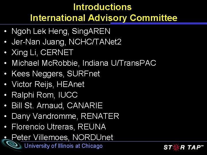 Introductions International Advisory Committee • • • Ngoh Lek Heng, Sing. AREN Jer-Nan Juang,