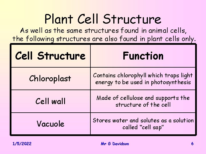 Plant Cell Structure As well as the same structures found in animal cells, the